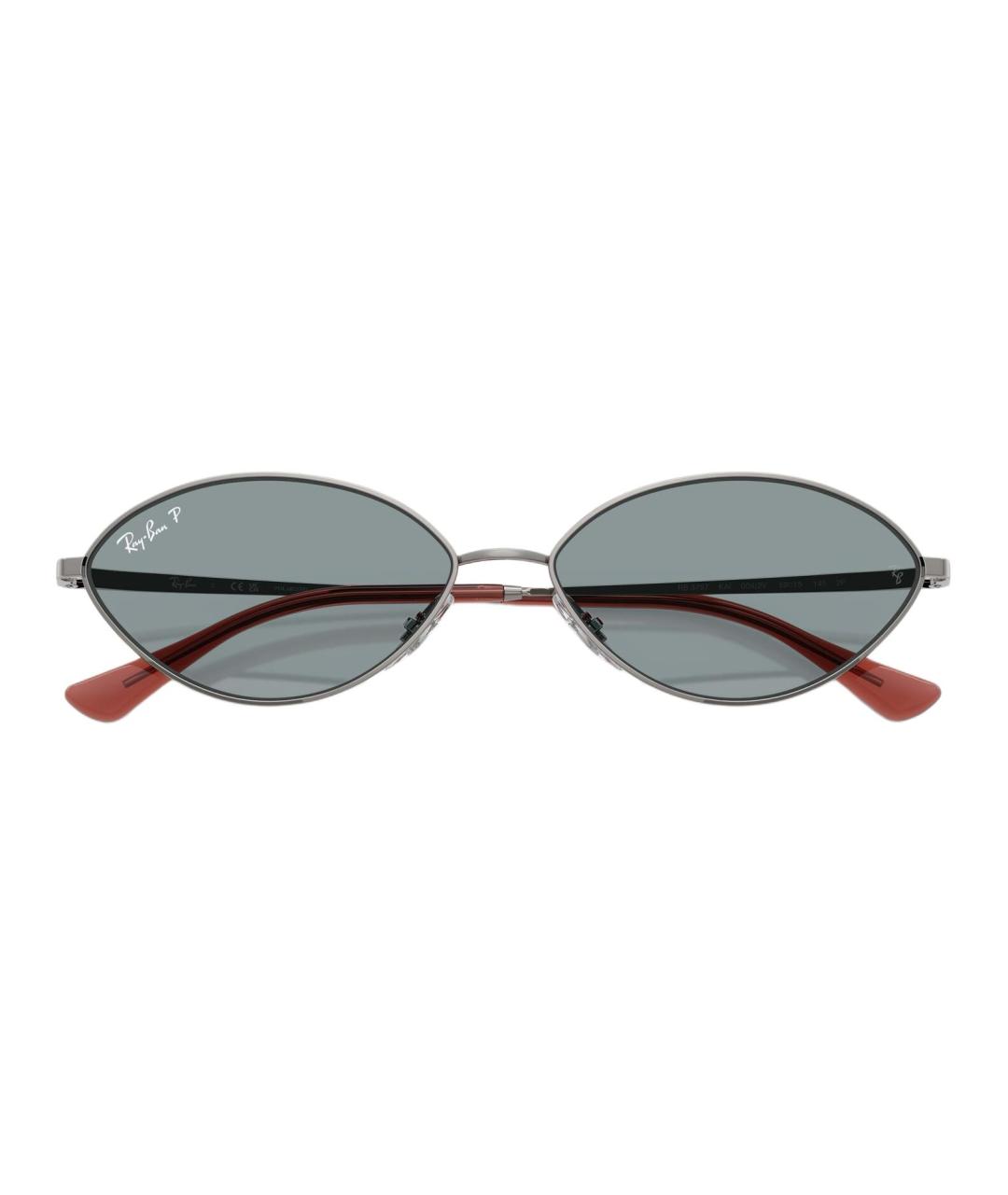 RAY BAN Серебряные металлические солнцезащитные очки, фото 3