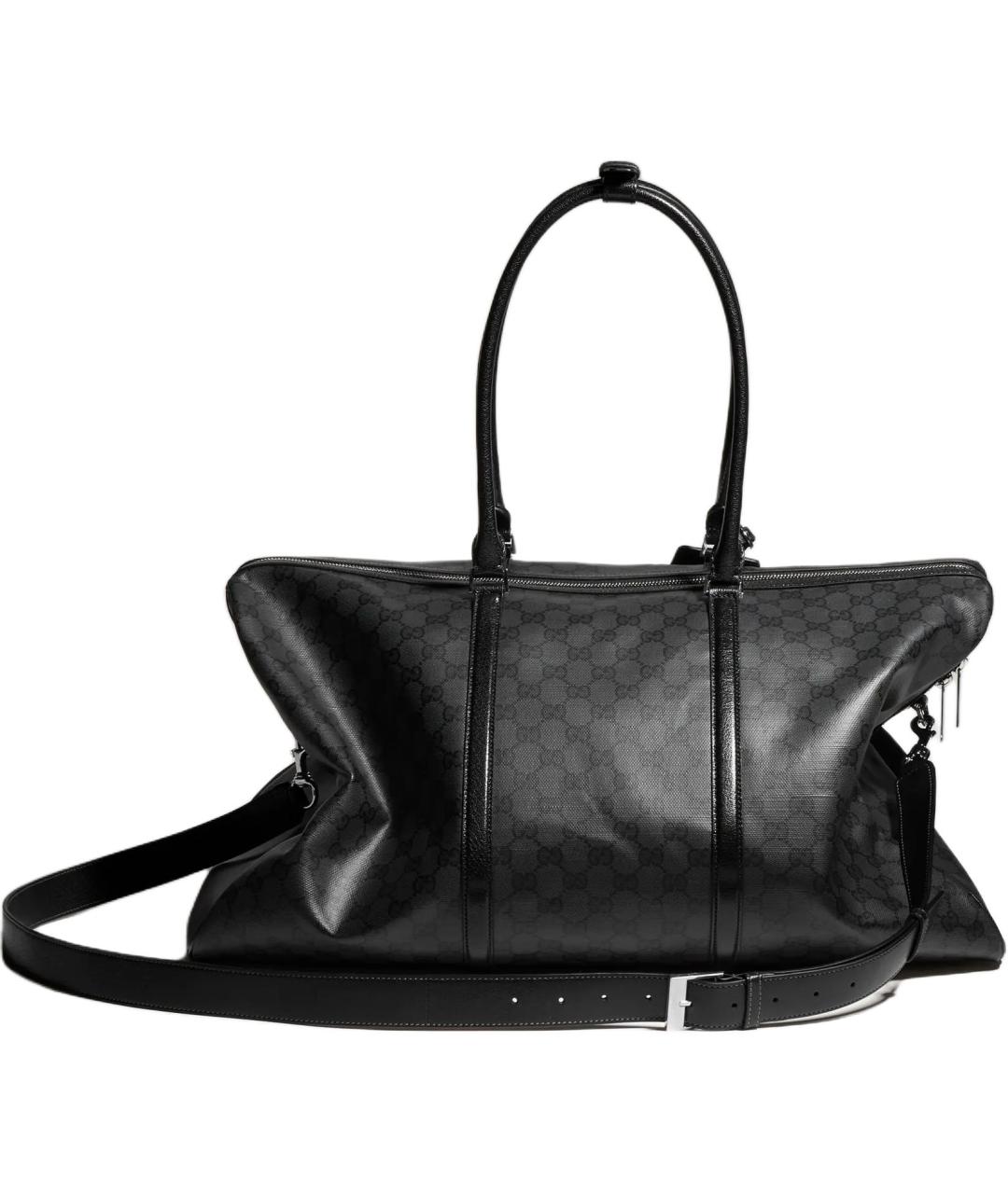 GUCCI Черная дорожная/спортивная сумка из канвы, фото 5