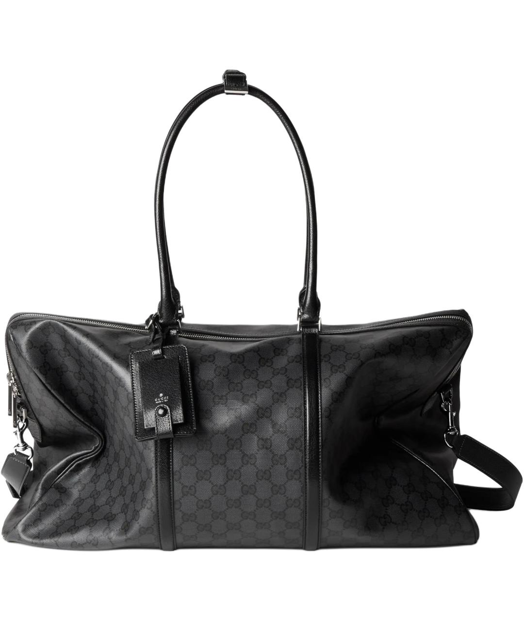 GUCCI Черная дорожная/спортивная сумка из канвы, фото 1