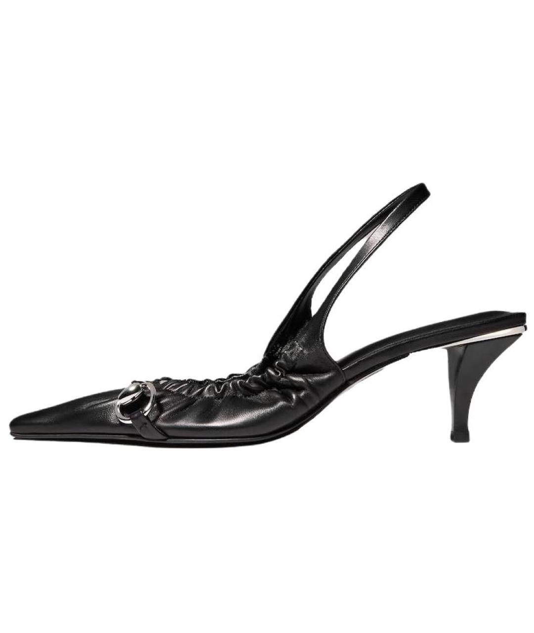 GUCCI Черные кожаные туфли, фото 2