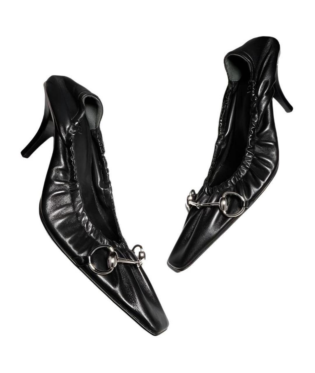 GUCCI Черные кожаные туфли, фото 5
