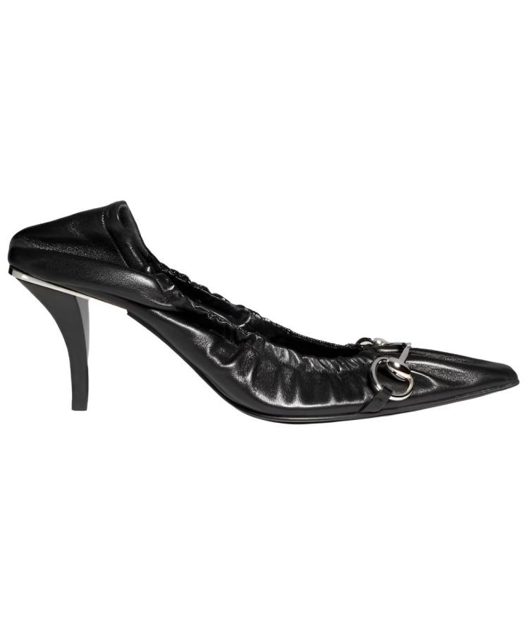 GUCCI Черные кожаные туфли, фото 1