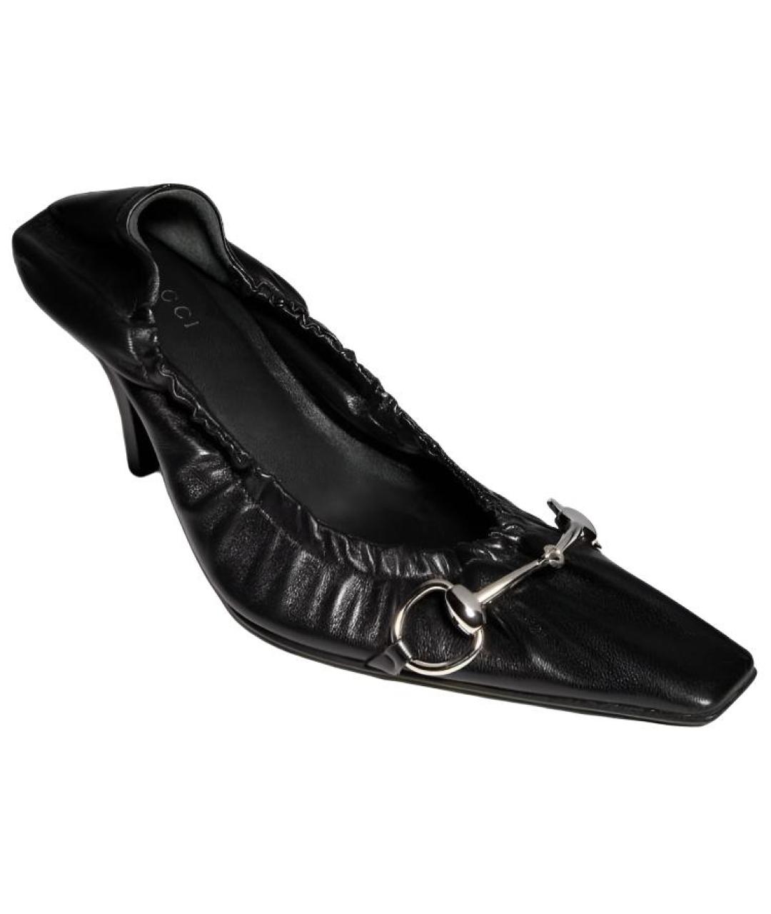 GUCCI Черные кожаные туфли, фото 3