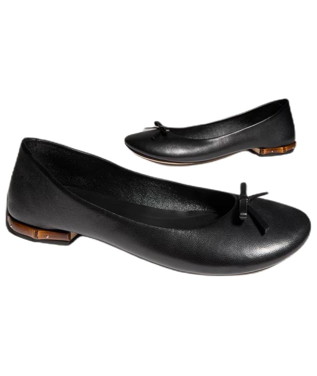 GUCCI Черные кожаные балетки, фото 3