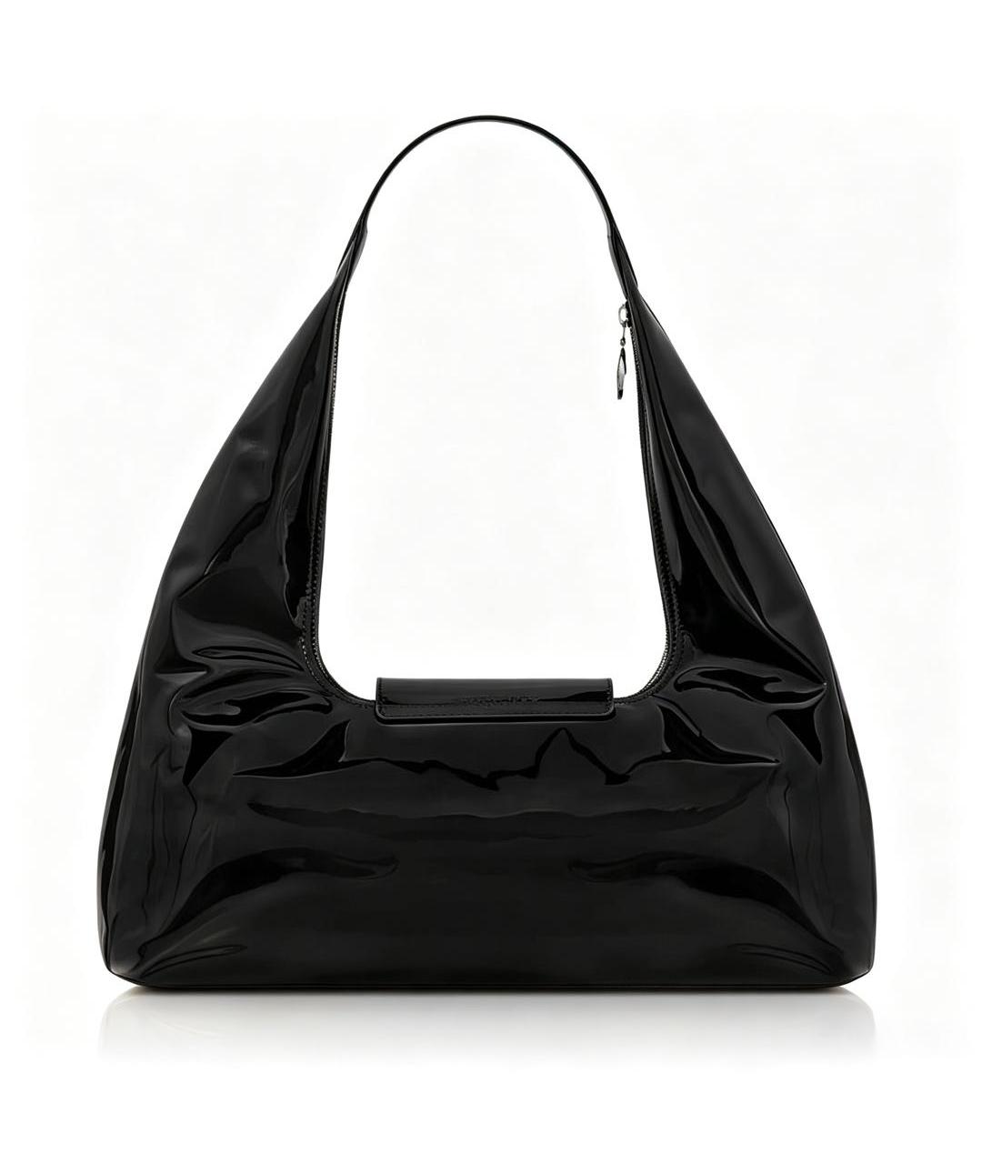 LONGCHAMP Черная кожаная сумка с короткими ручками, фото 3