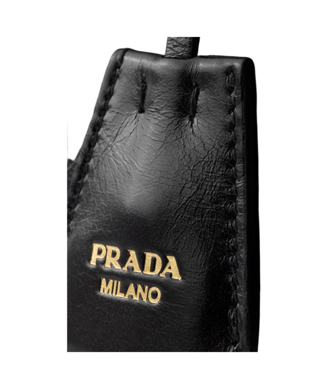 PRADA Черная кожаная сумка с короткими ручками, фото 5