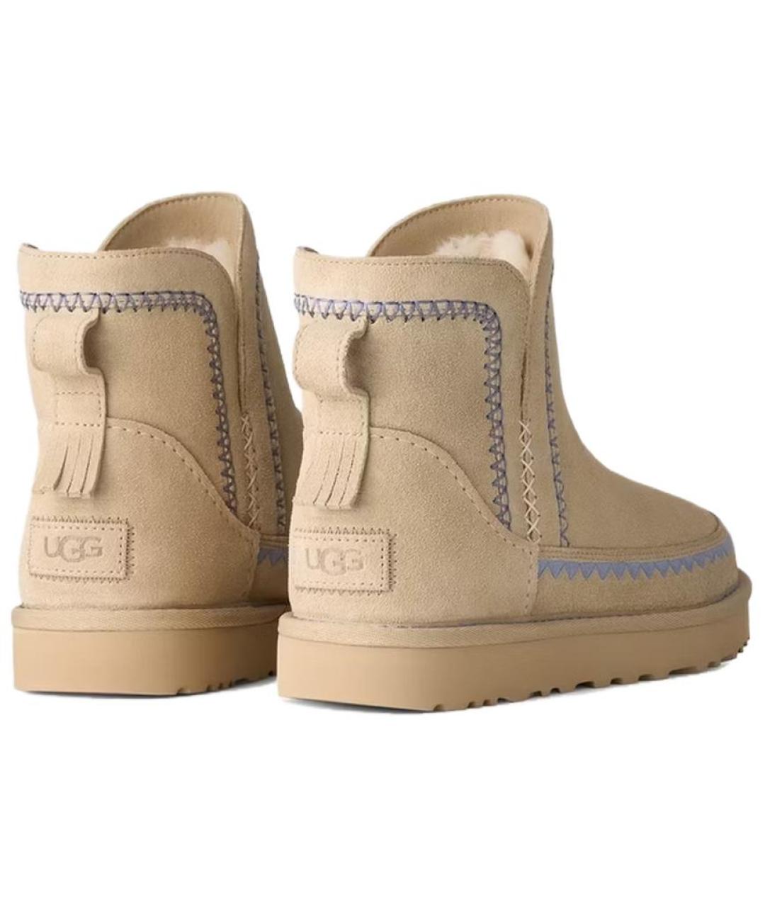 UGG Бежевые замшевые полусапоги, фото 4