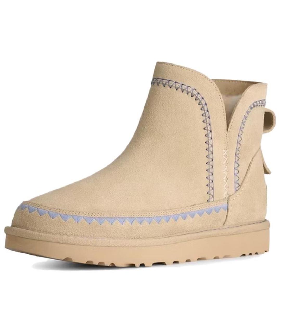 UGG Бежевые замшевые полусапоги, фото 2