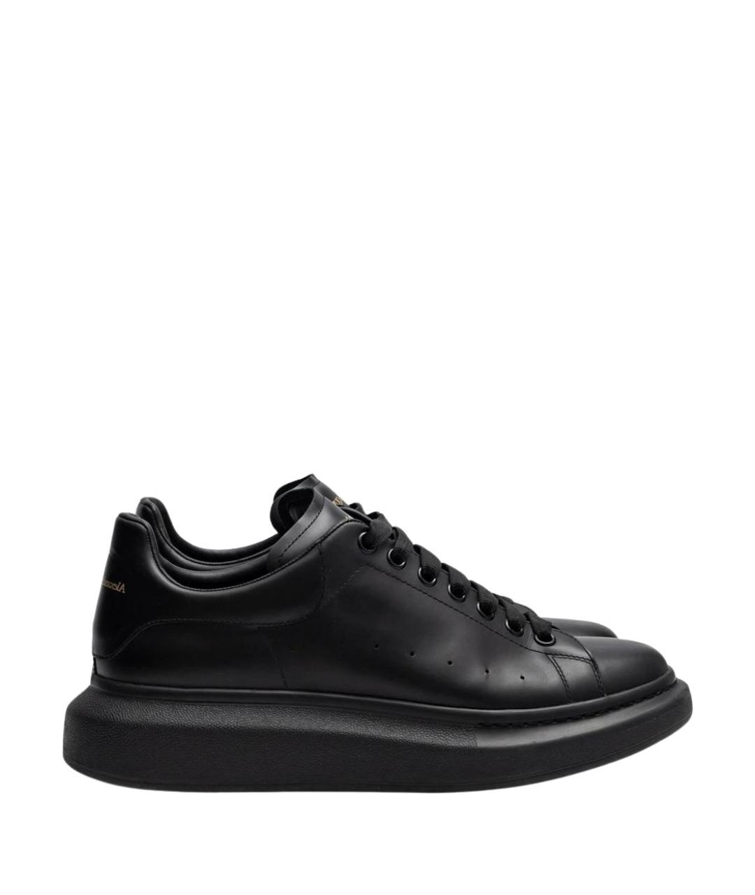 ALEXANDER MCQUEEN Черные кожаные кеды, фото 1