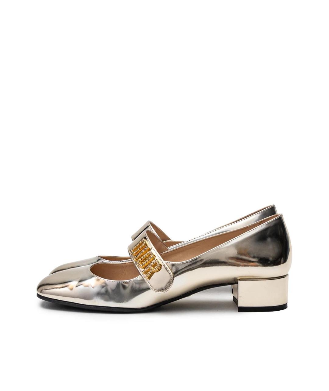 CHRISTIAN DIOR Золотые кожаные туфли, фото 5