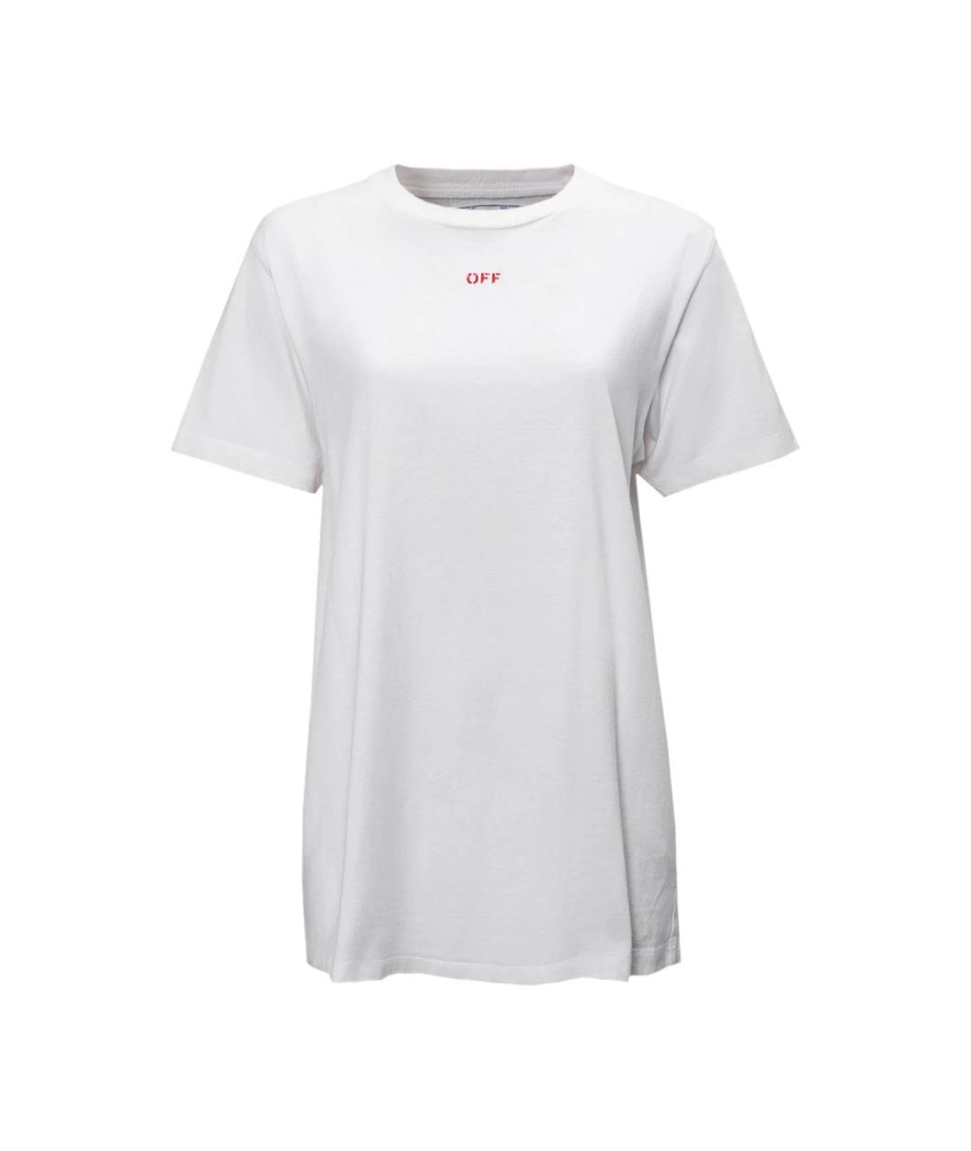 OFF-WHITE Белая хлопковая футболка, фото 1