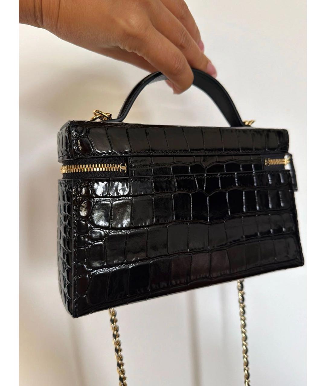CHANEL Черная кожаная сумка через плечо, фото 4