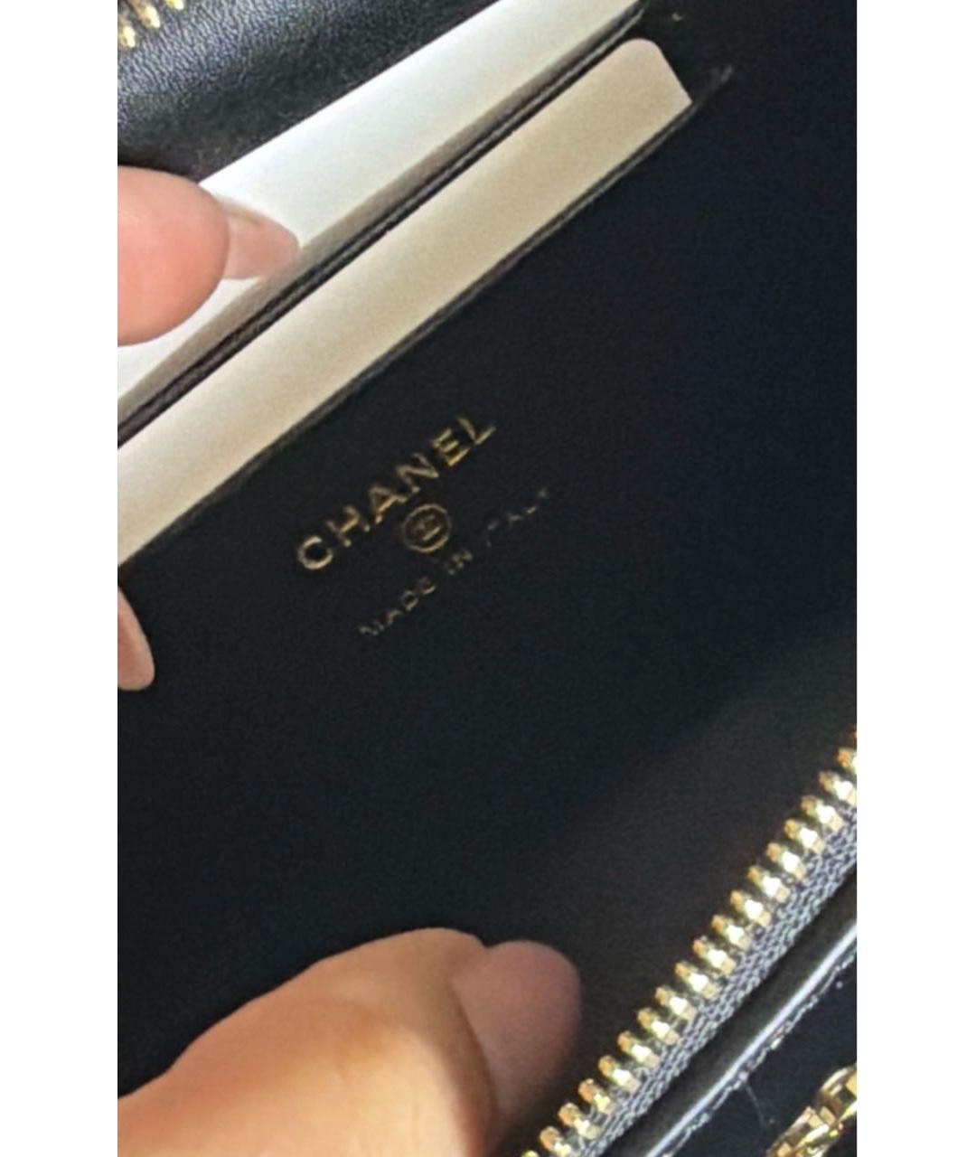 CHANEL Черная кожаная сумка через плечо, фото 6