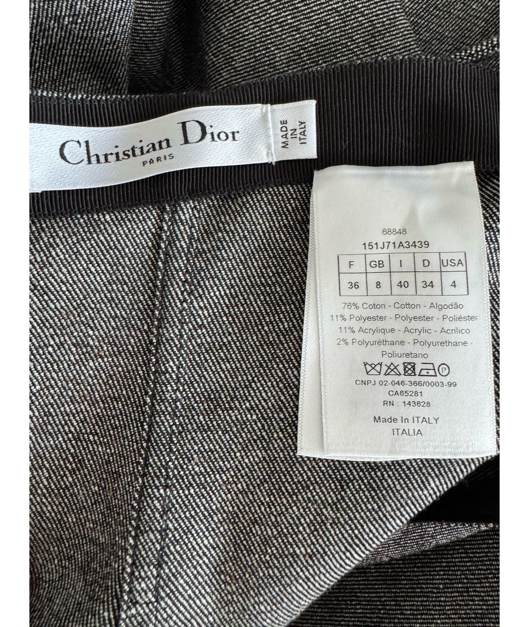 CHRISTIAN DIOR Серая хлопковая юбка макси, фото 7