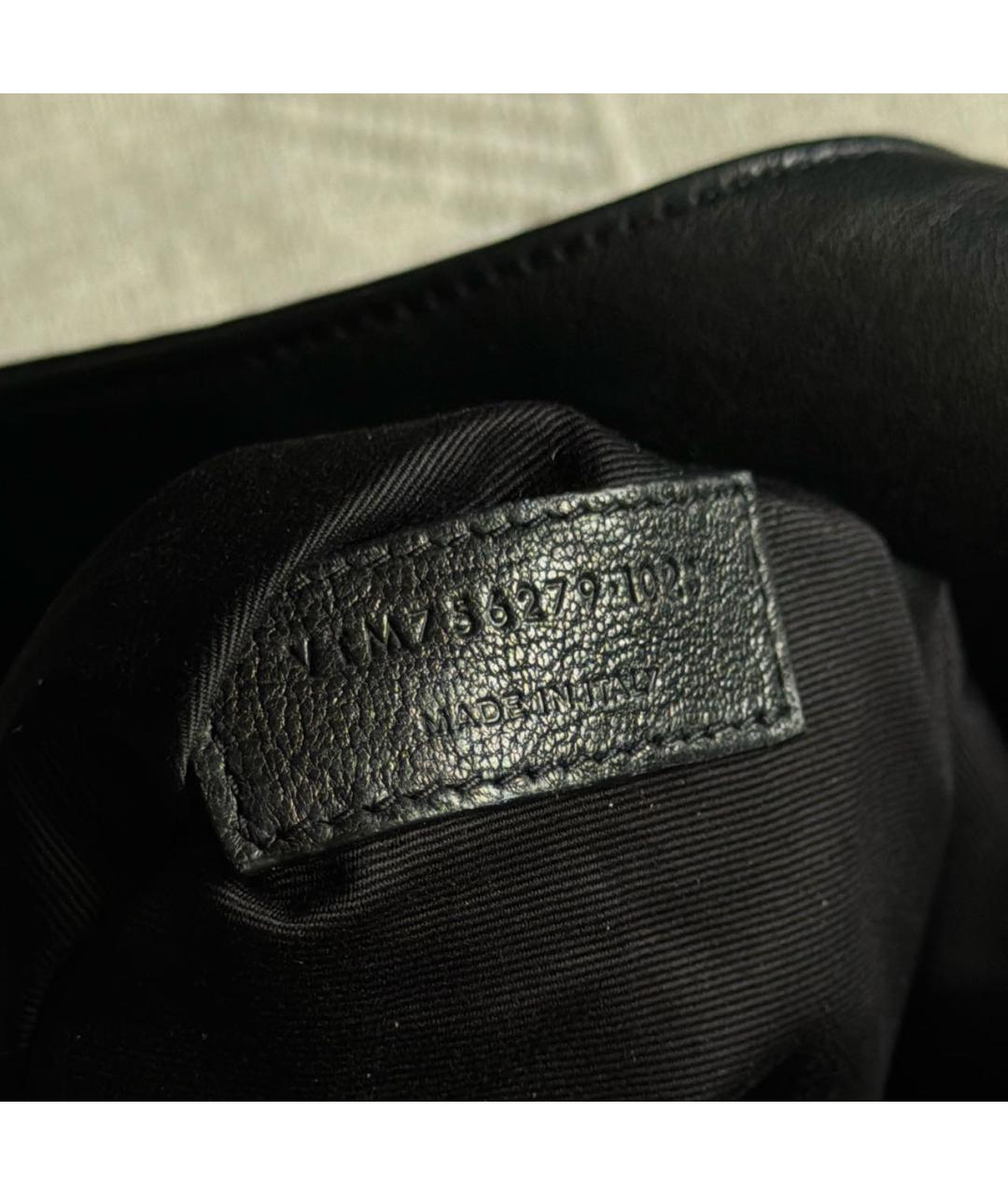 SAINT LAURENT Черная кожаная сумка тоут, фото 7