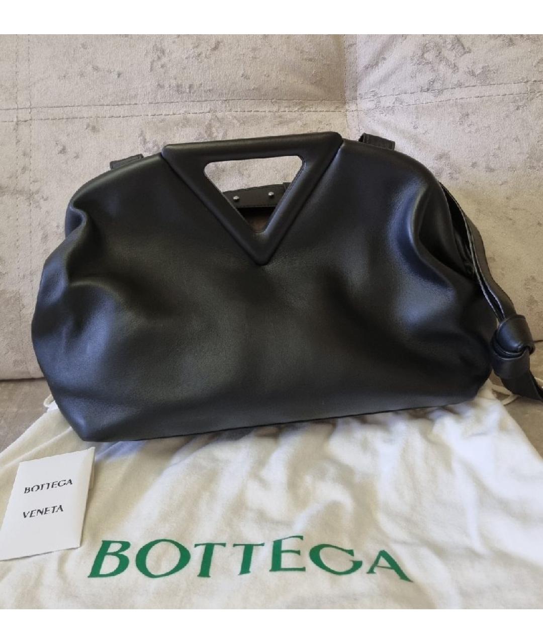 BOTTEGA VENETA Черная кожаная сумка тоут, фото 3