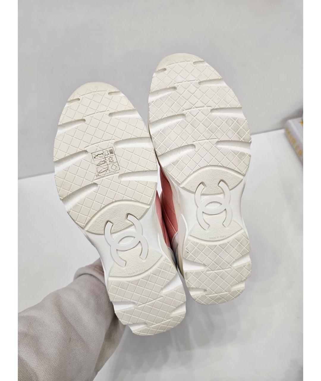 CHANEL Розовые текстильные кроссовки, фото 4
