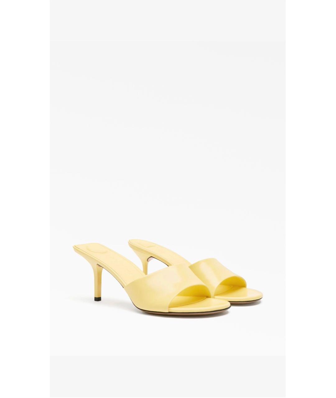 JACQUEMUS Желтые кожаные мюли, фото 3
