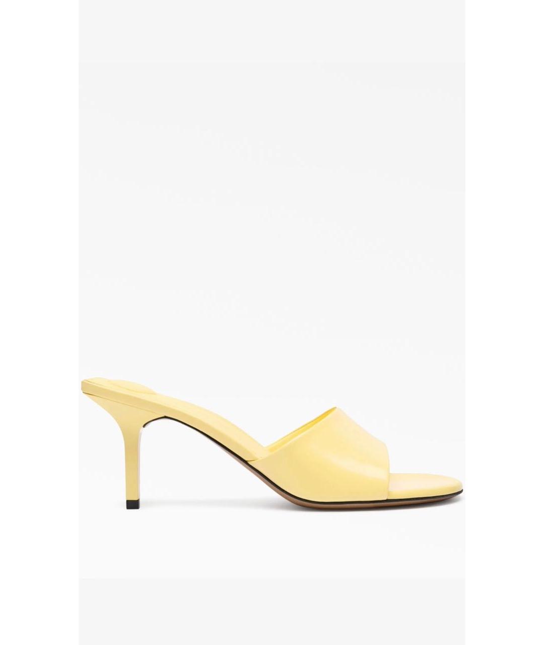 JACQUEMUS Желтые кожаные мюли, фото 6