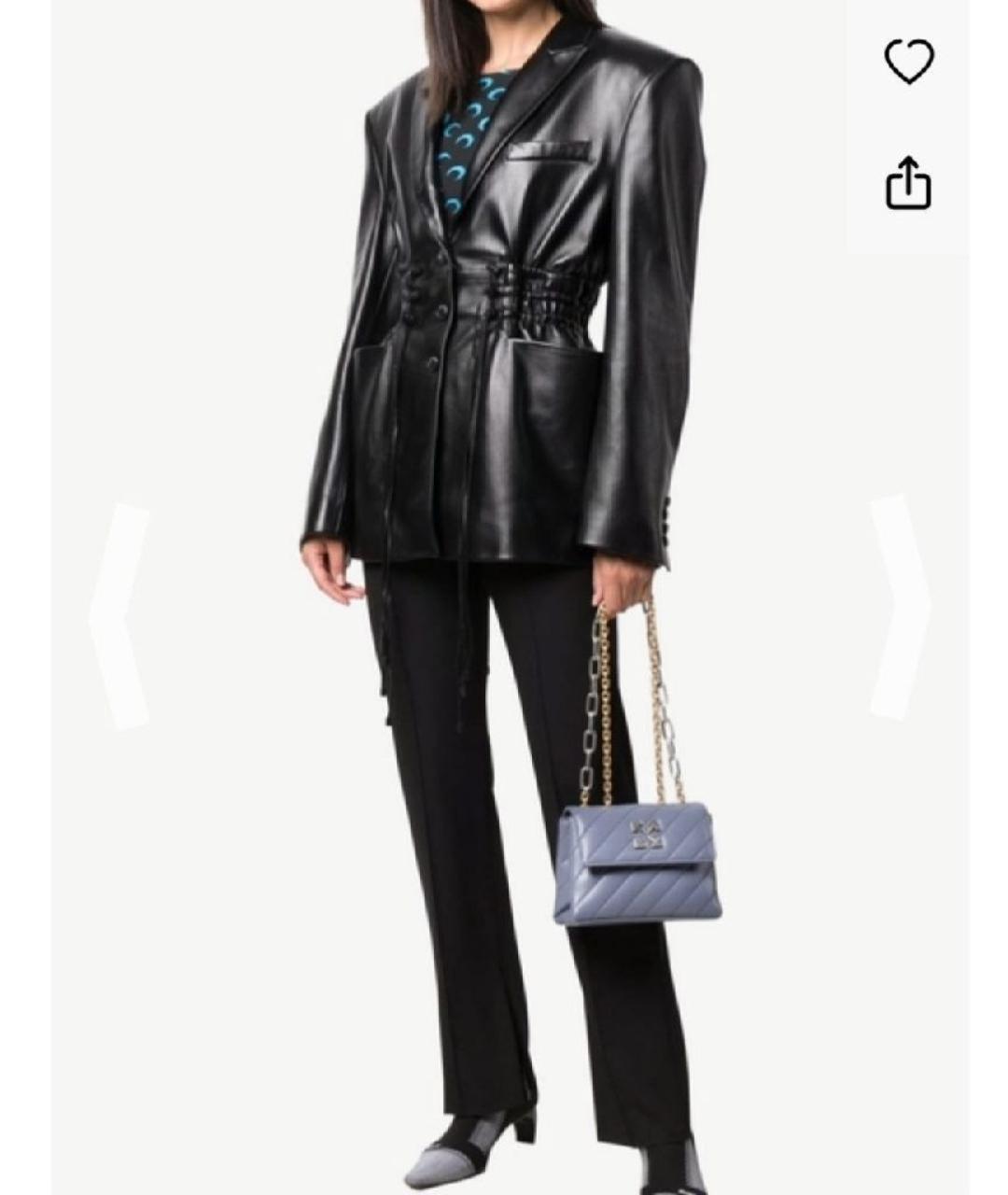 OFF-WHITE Голубая кожаная сумка через плечо, фото 6