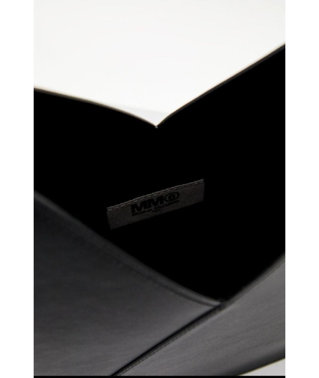 MM6 MAISON MARGIELA Черная кожаная сумка тоут, фото 4