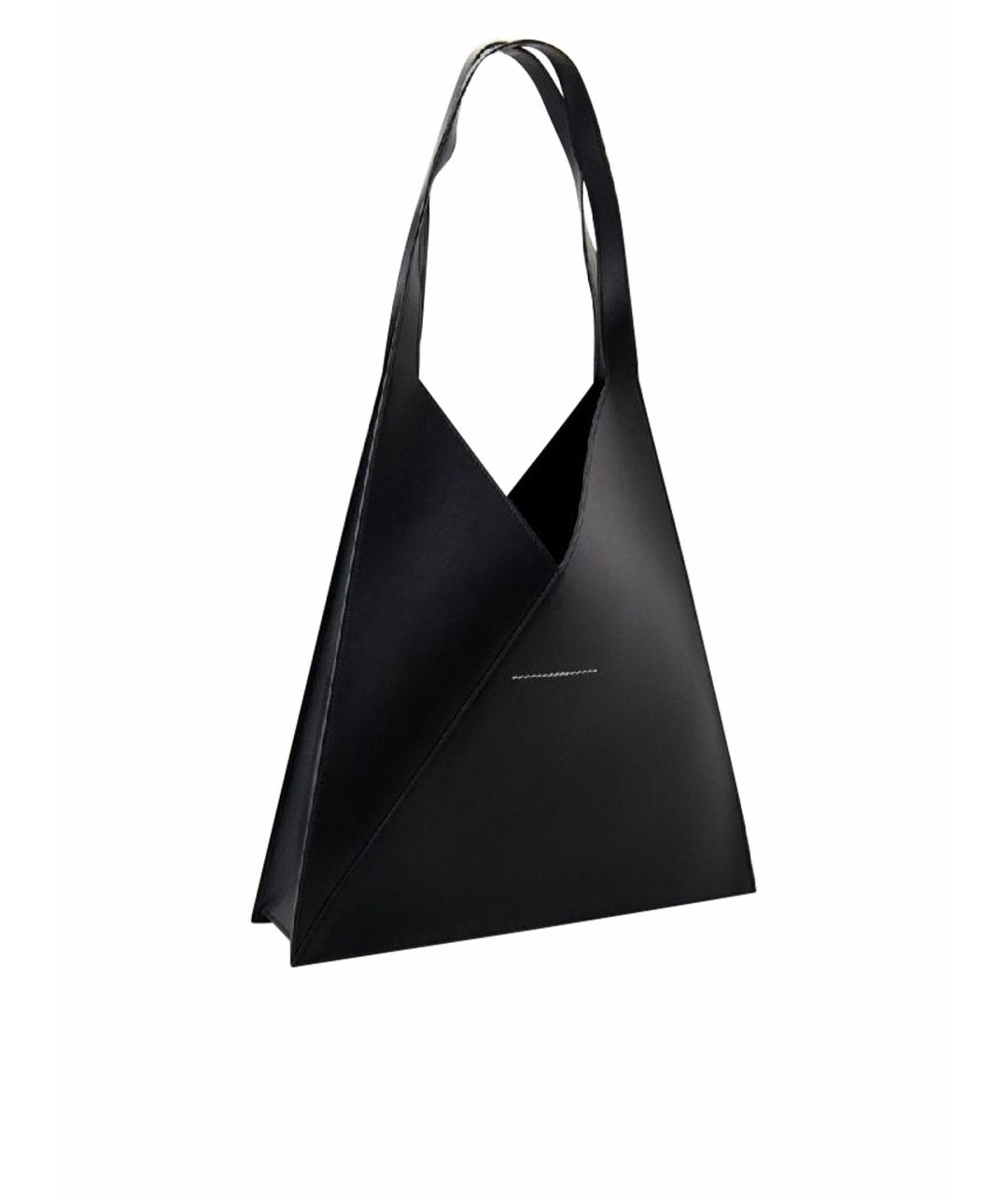 MM6 MAISON MARGIELA Черная кожаная сумка тоут, фото 1