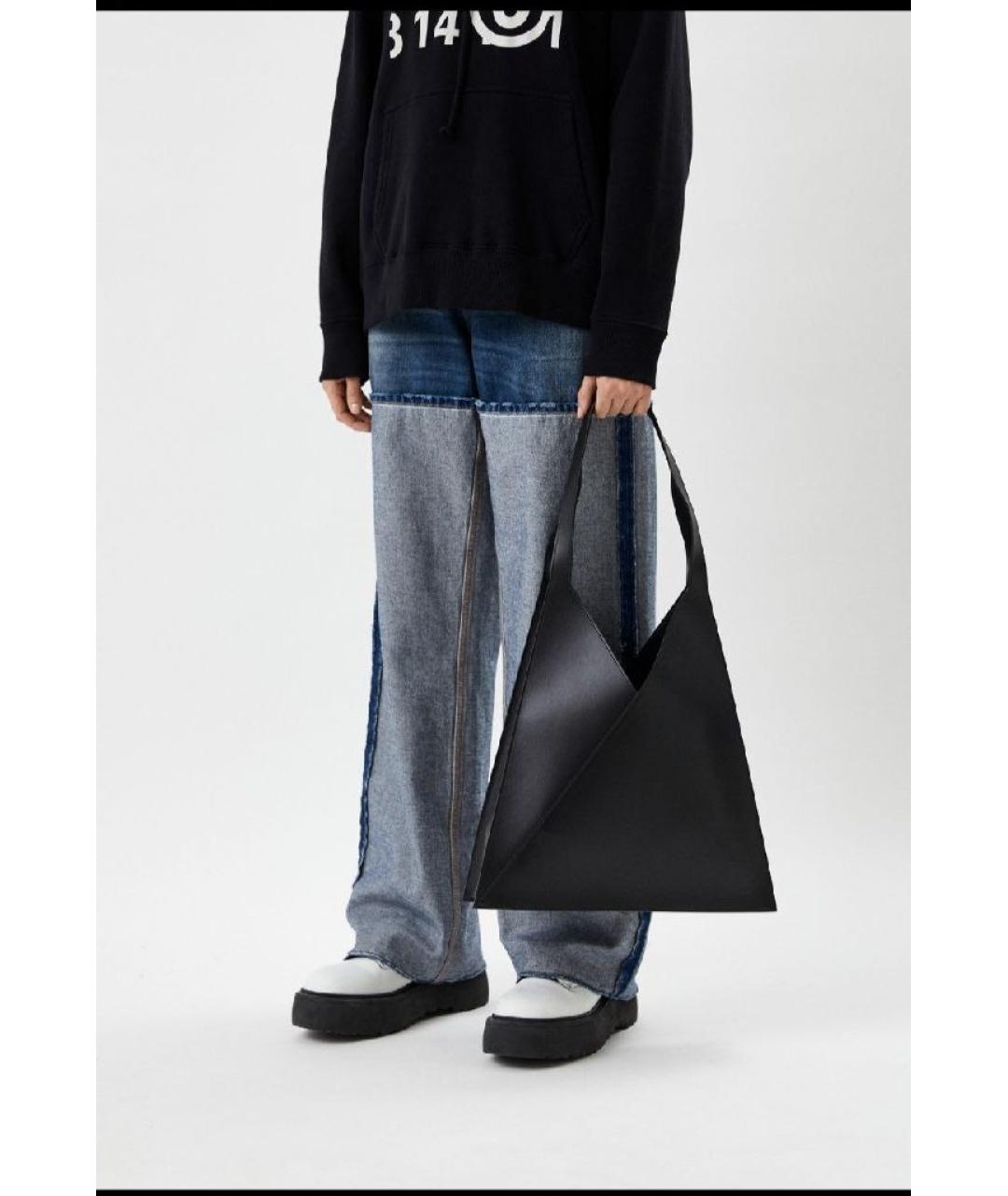 MM6 MAISON MARGIELA Черная кожаная сумка тоут, фото 5
