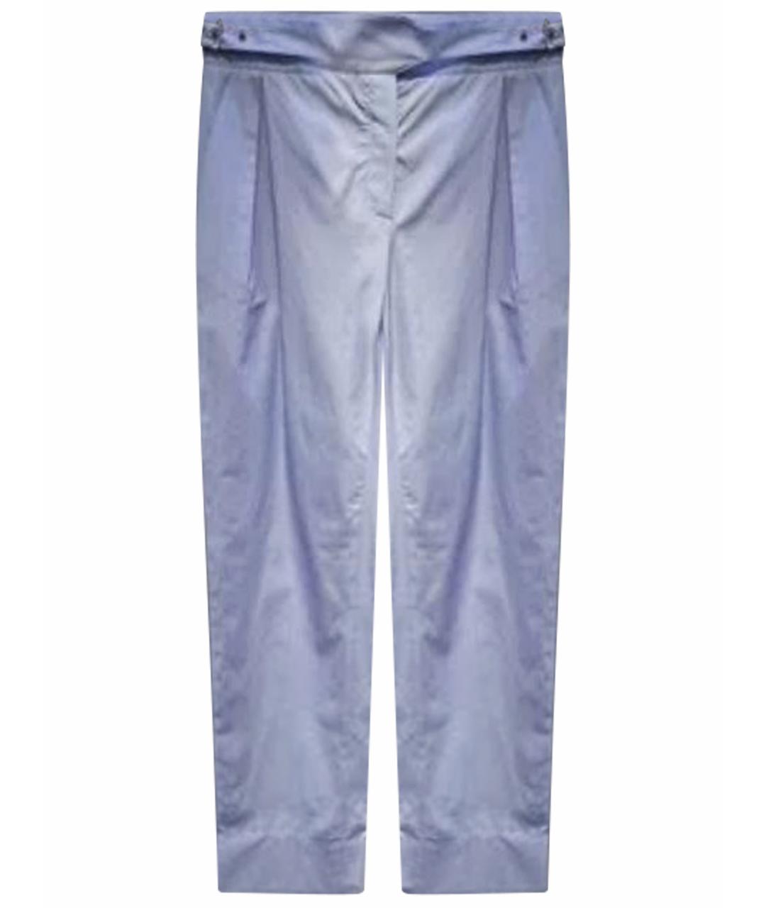 NINA RICCI Голубые хлопковые прямые брюки, фото 1