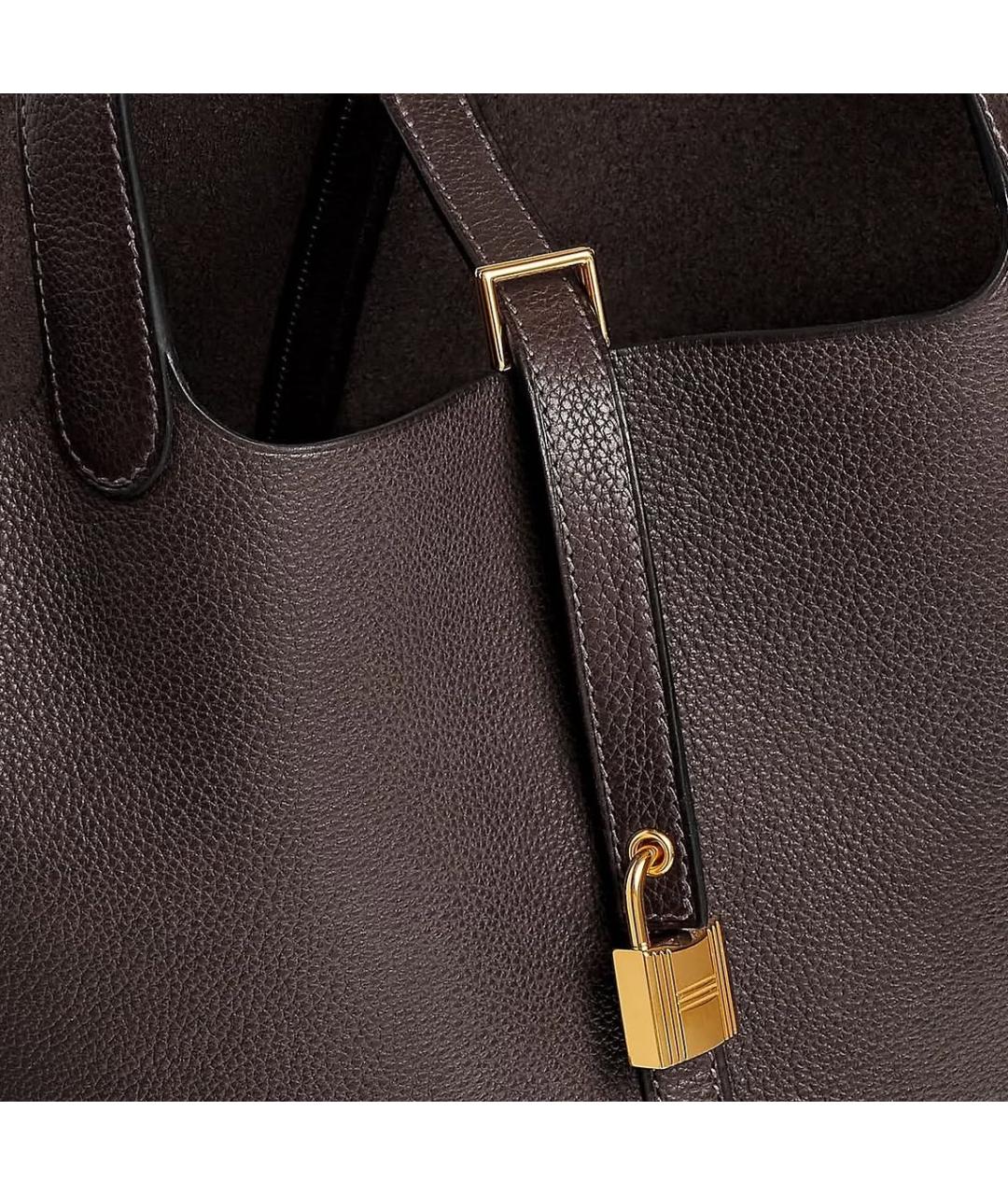 HERMES Коричневая кожаная сумка тоут, фото 3