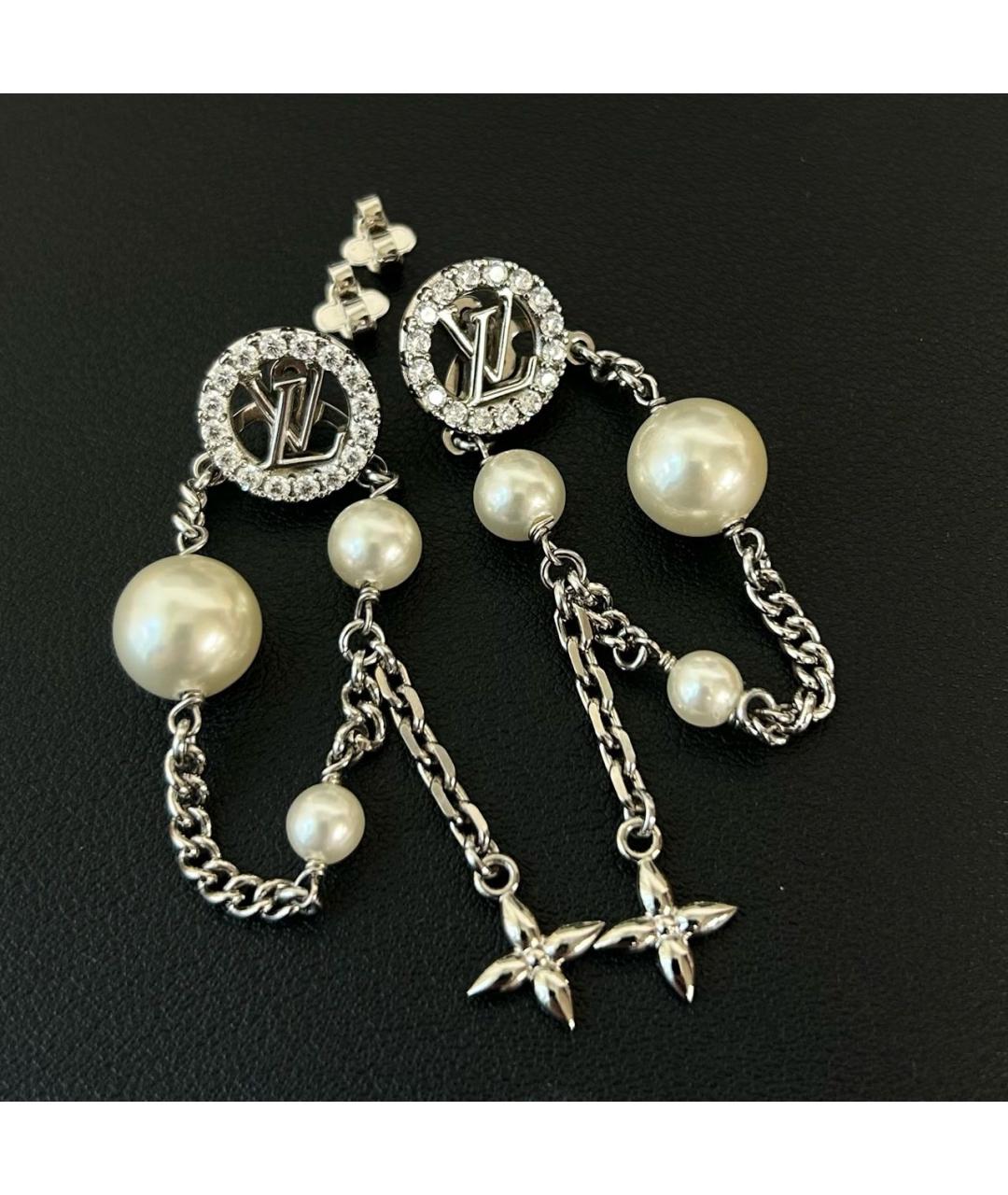 LOUIS VUITTON Серебряные металлические серьги, фото 4