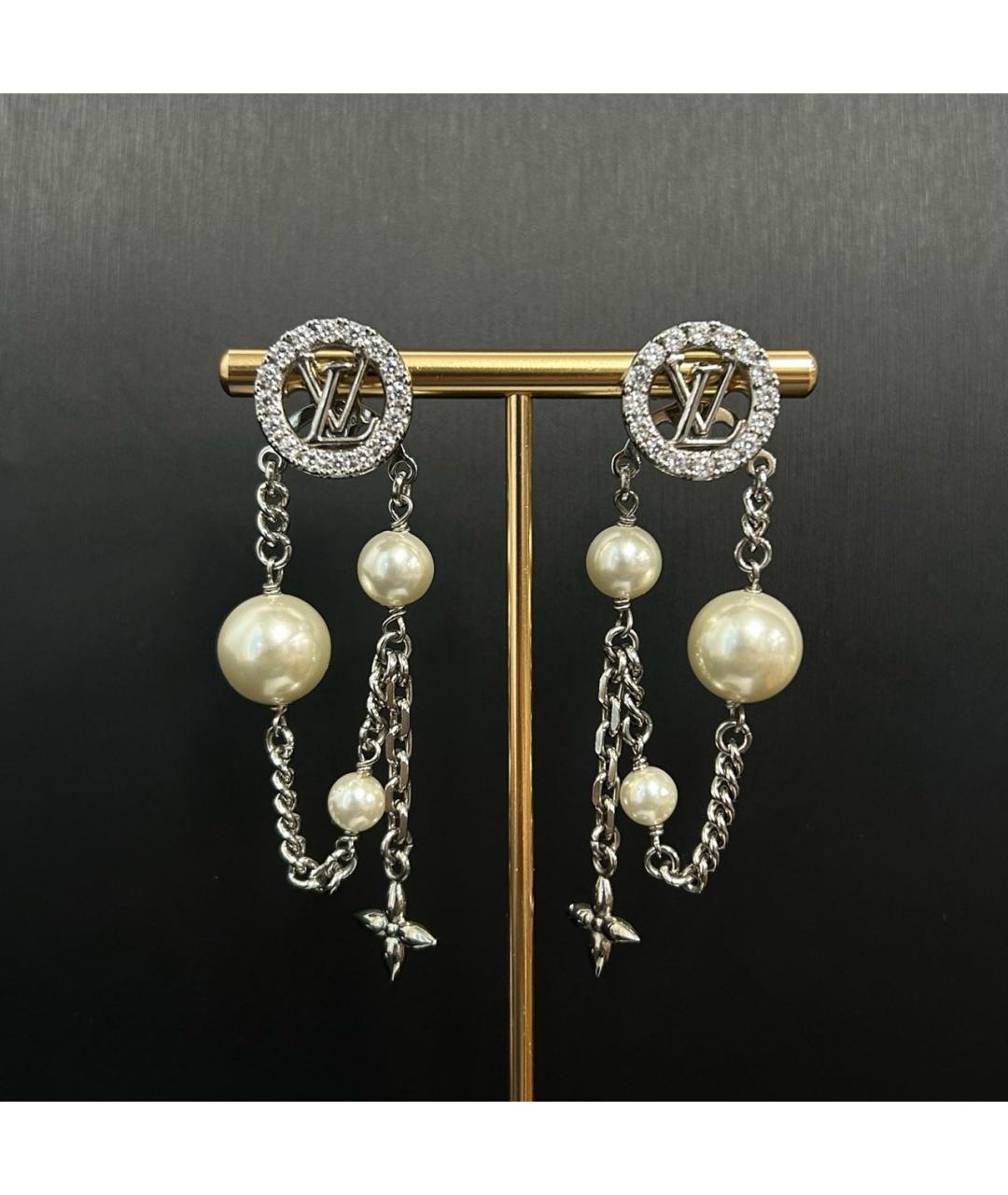 LOUIS VUITTON Серебряные металлические серьги, фото 6