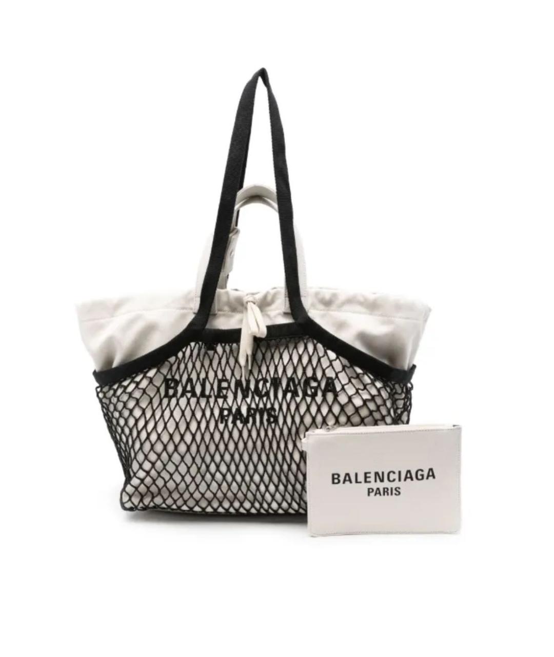 BALENCIAGA Бежевая сумка тоут из канвы, фото 5