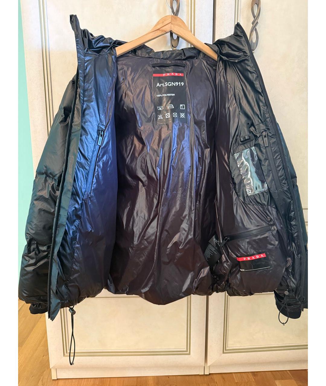 PRADA Черная полиэстеровая куртка, фото 4