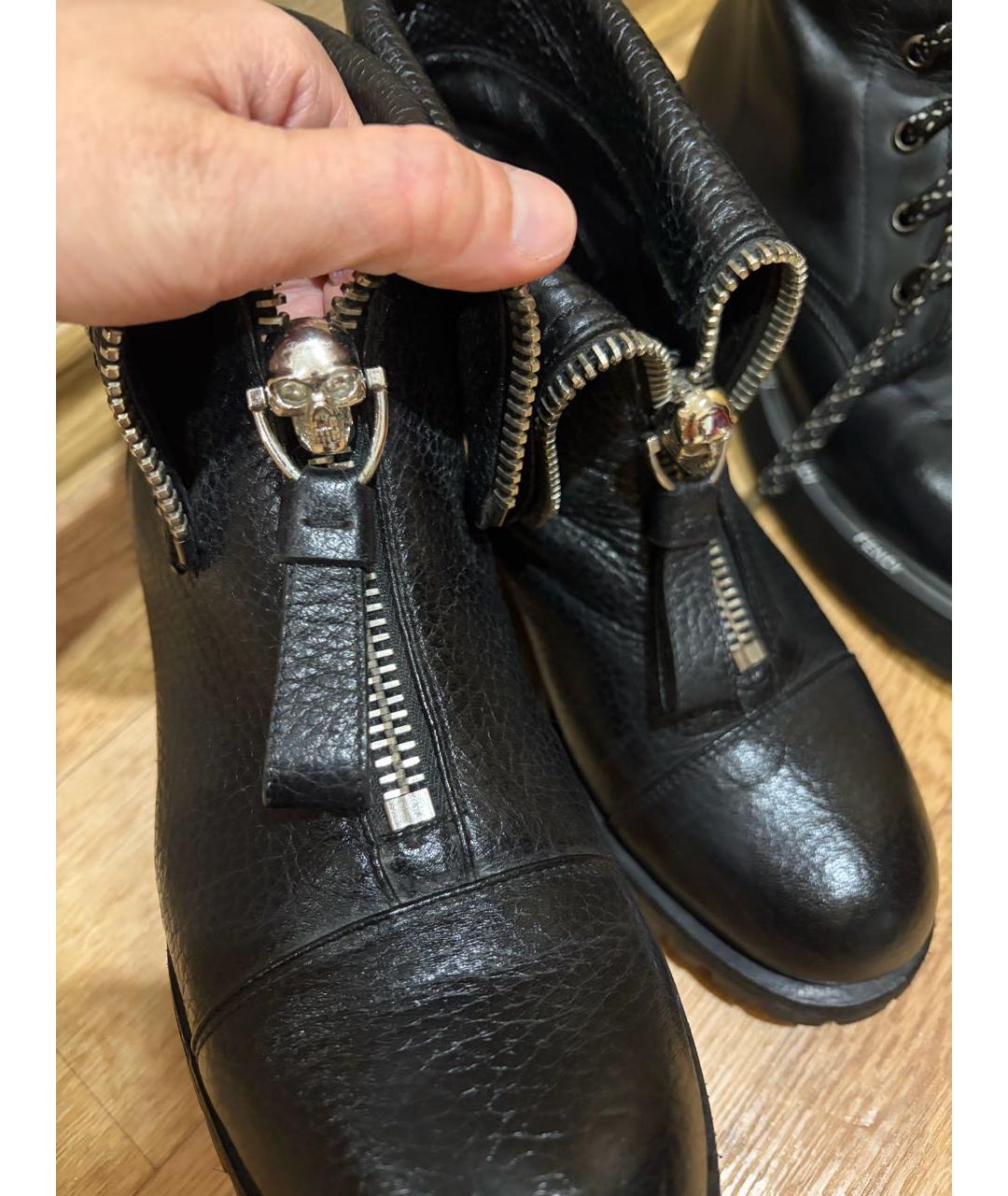 ALEXANDER MCQUEEN Черные кожаные ботинки, фото 3