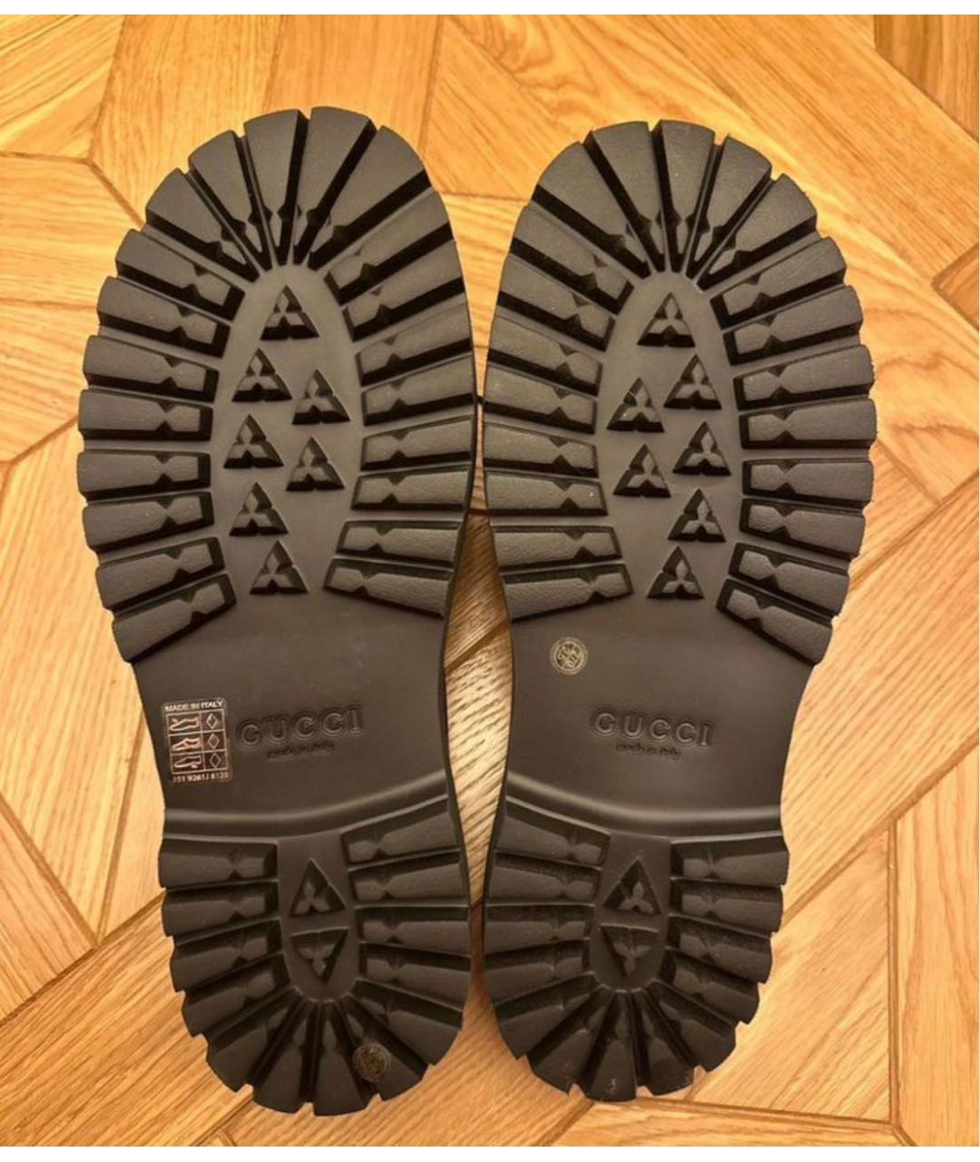 GUCCI Черные резиновые шлепанцы, фото 3