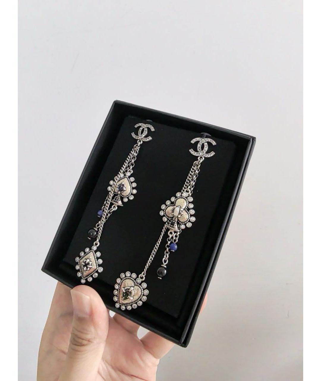 CHANEL Серебряные металлические серьги, фото 2