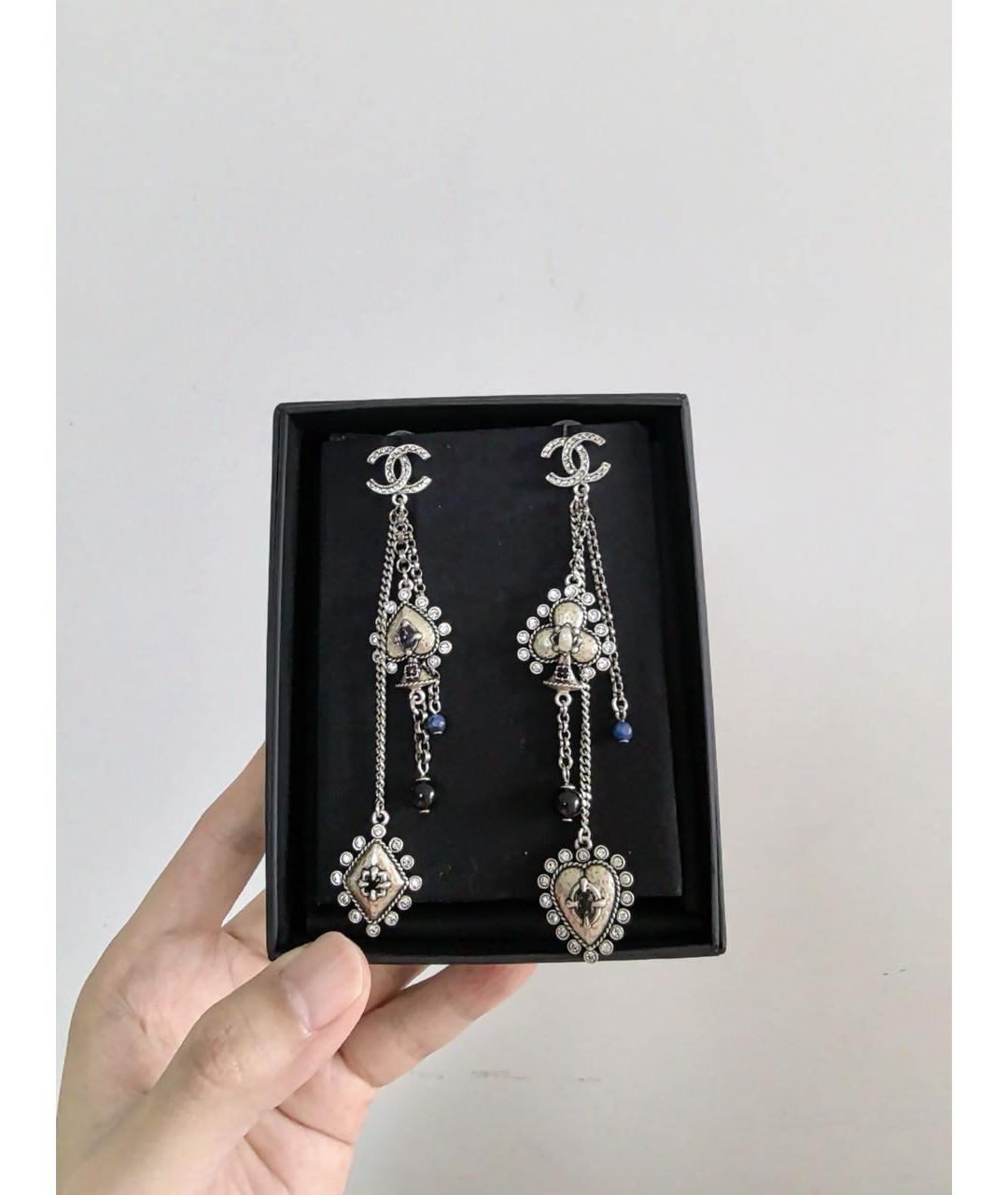 CHANEL Серебряные металлические серьги, фото 5