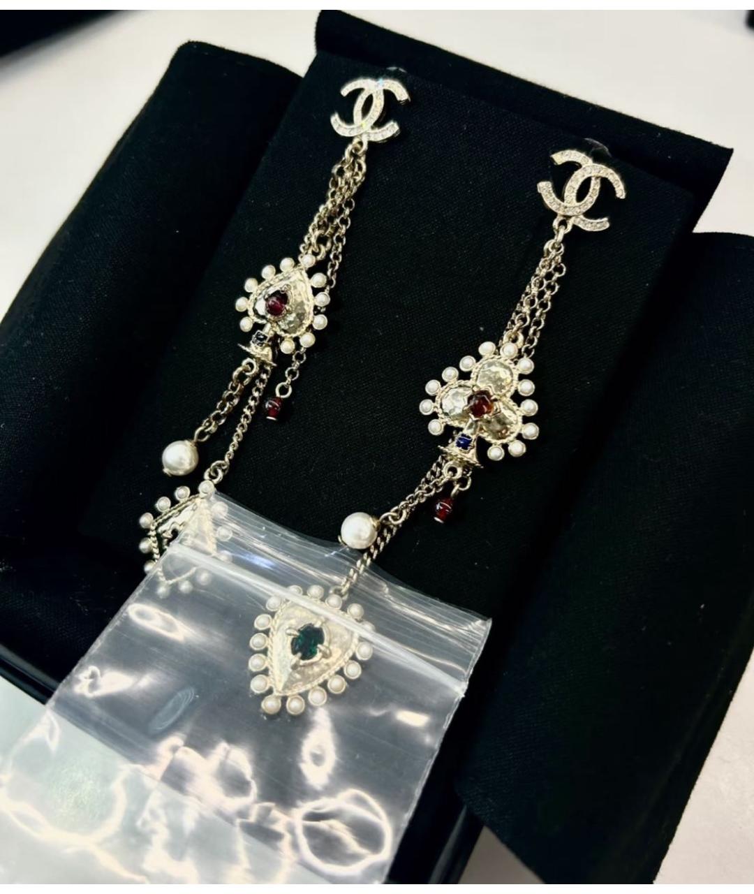CHANEL Серебряные металлические серьги, фото 4