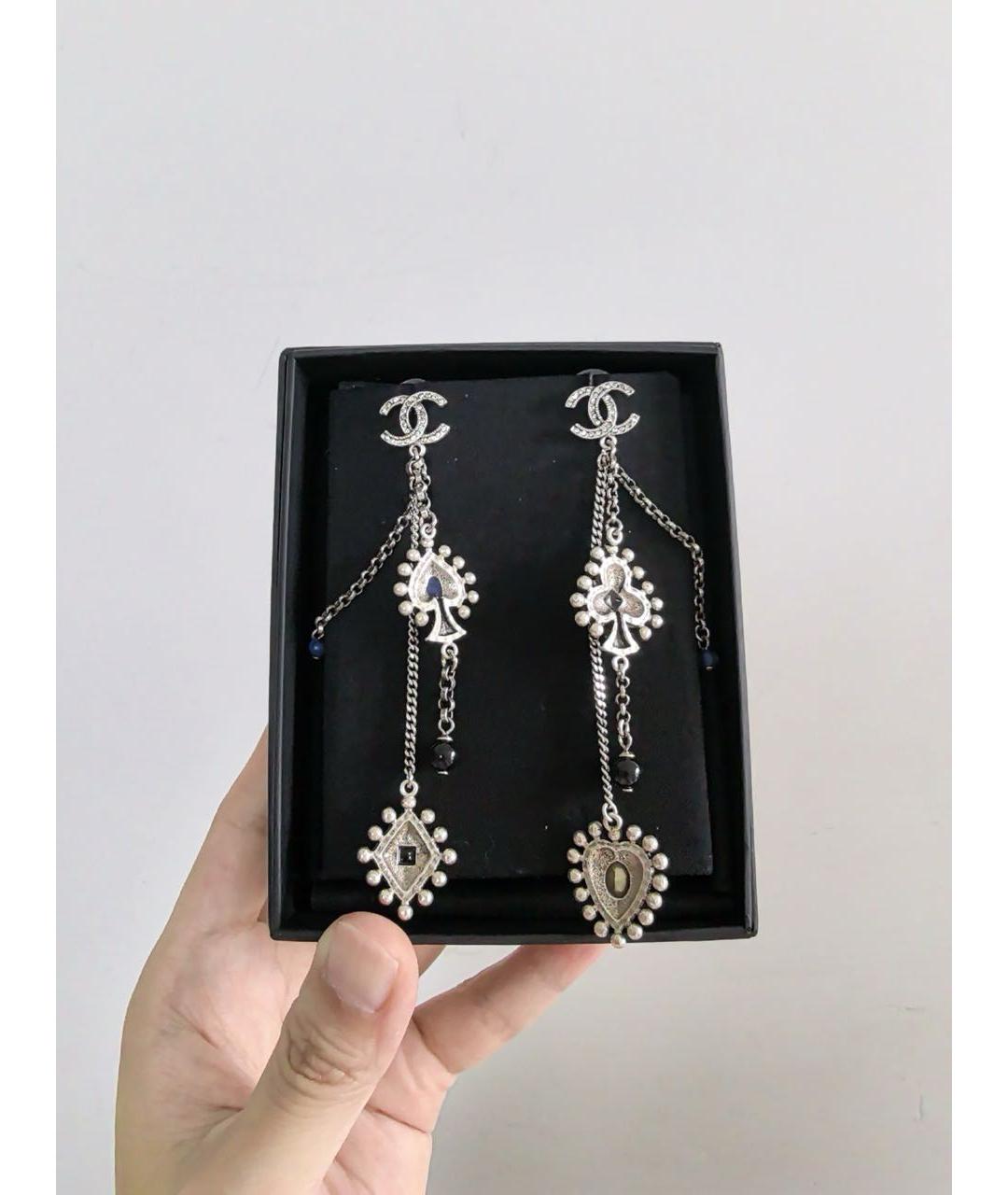 CHANEL Серебряные металлические серьги, фото 3