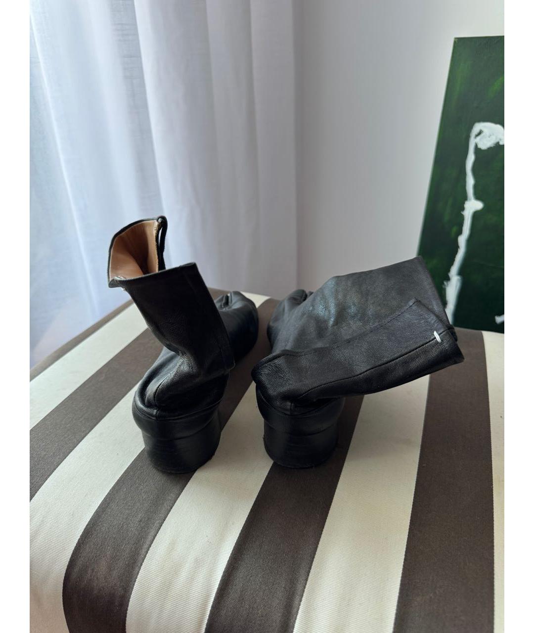 MAISON MARGIELA Черные кожаные ботинки, фото 4
