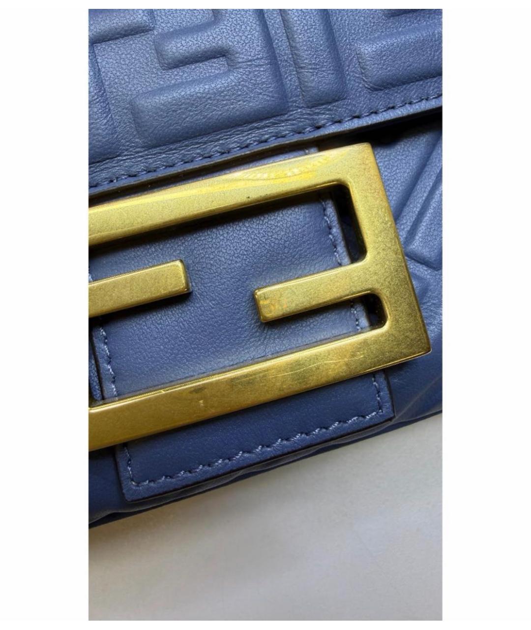 FENDI Темно-синяя кожаная сумка через плечо, фото 5