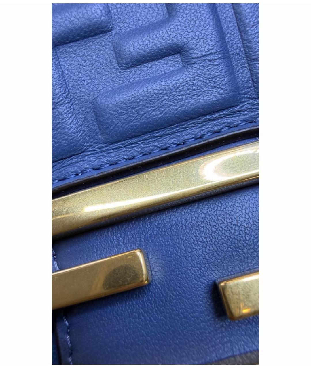 FENDI Темно-синяя кожаная сумка через плечо, фото 8