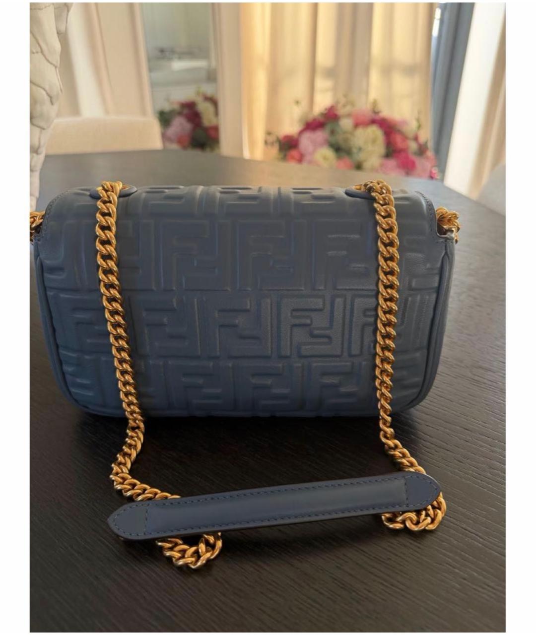 FENDI Темно-синяя кожаная сумка через плечо, фото 2