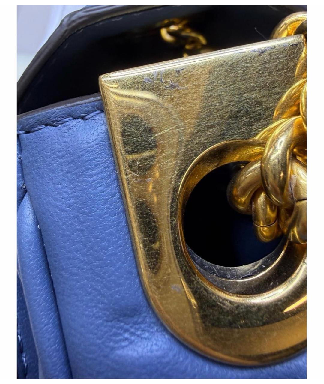 FENDI Темно-синяя кожаная сумка через плечо, фото 7