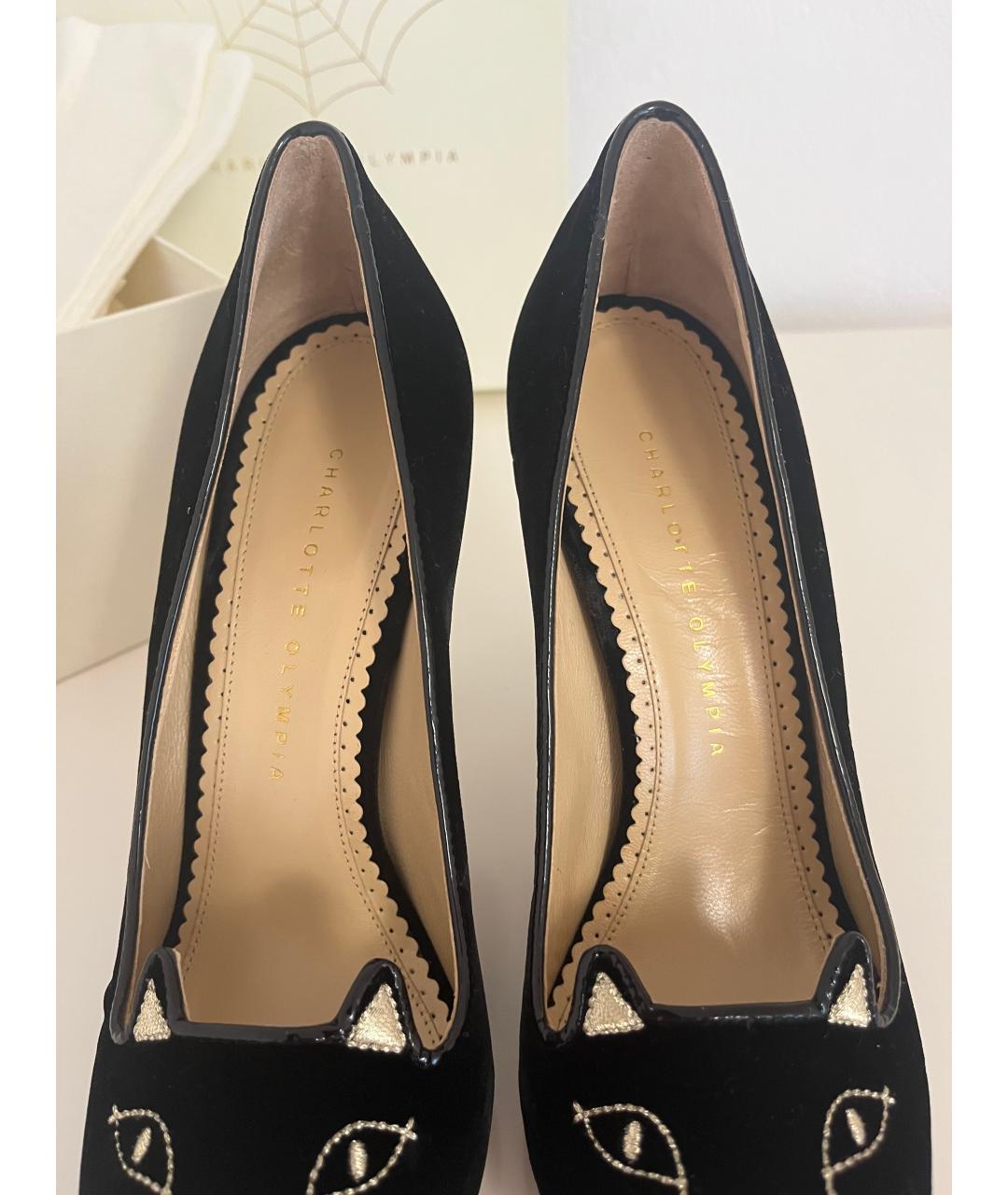 CHARLOTTE OLYMPIA Черные замшевые туфли, фото 5