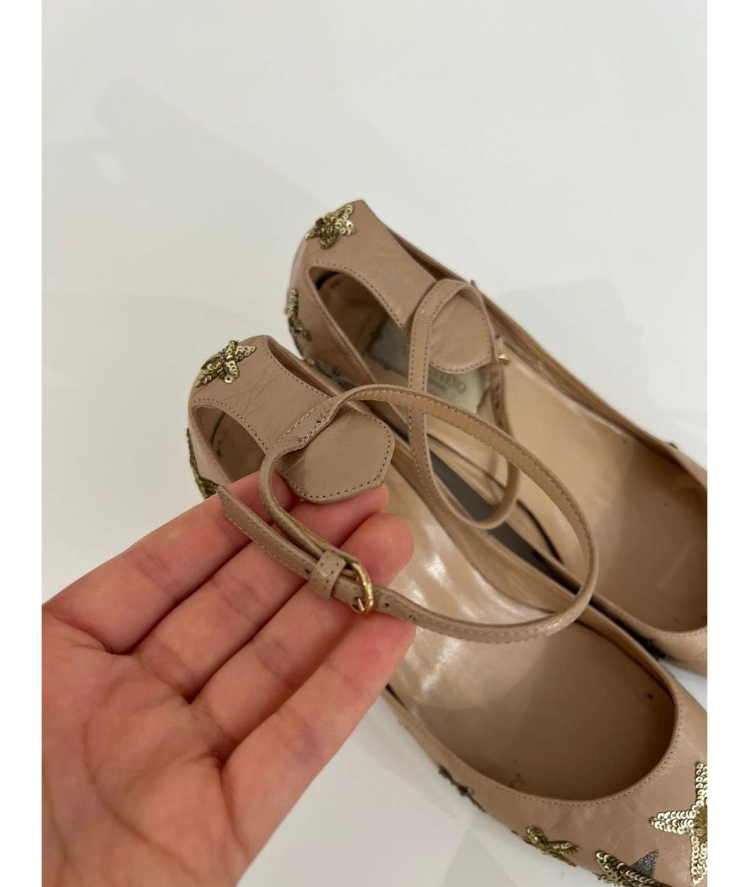 VALENTINO Бежевые кожаные туфли, фото 4