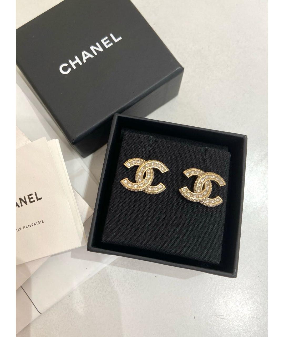 CHANEL Золотые металлические серьги, фото 6