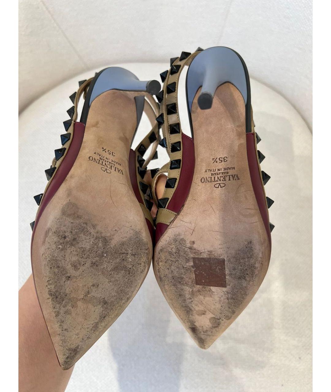 VALENTINO Бордовые кожаные туфли, фото 5