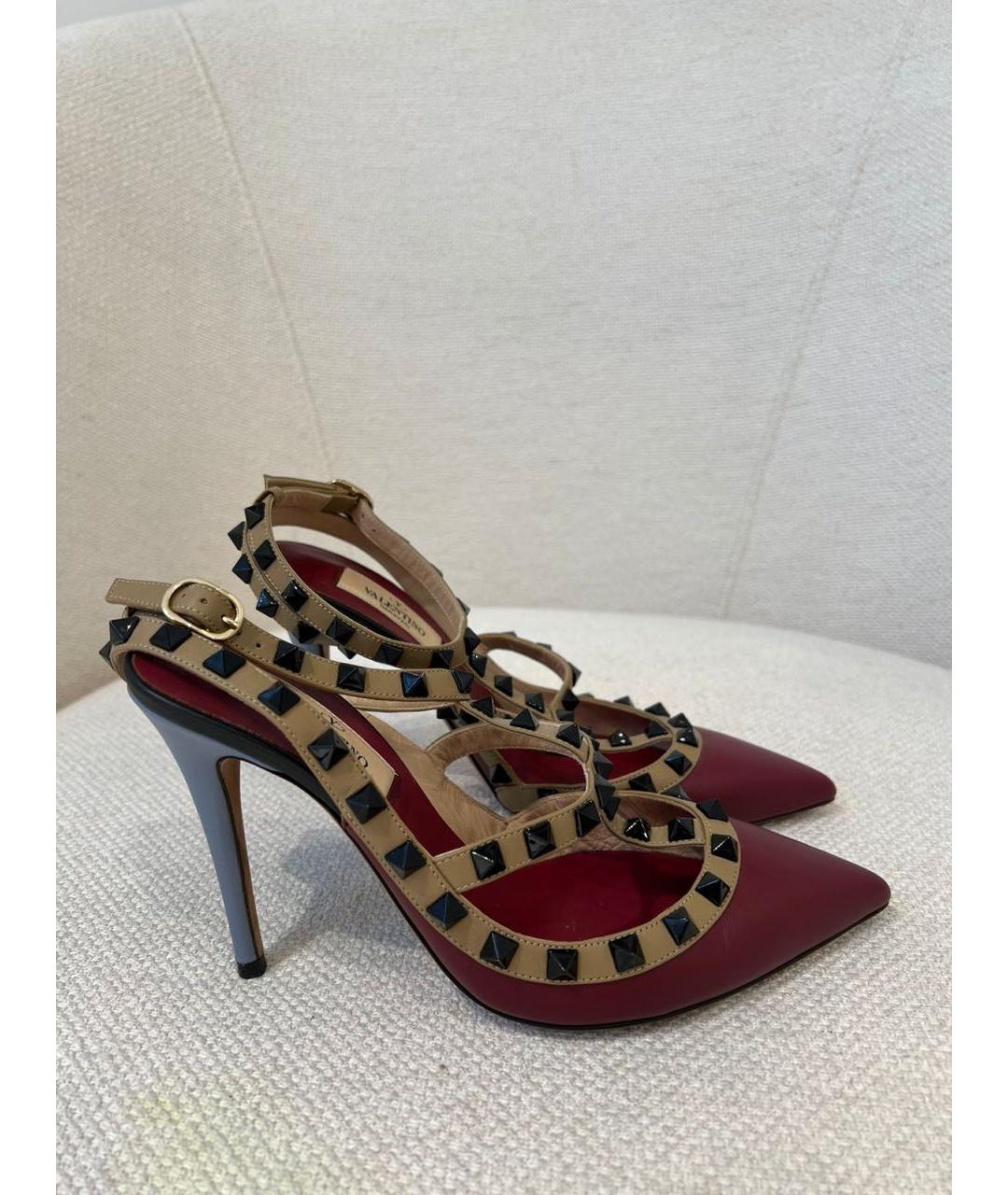 VALENTINO Бордовые кожаные туфли, фото 9