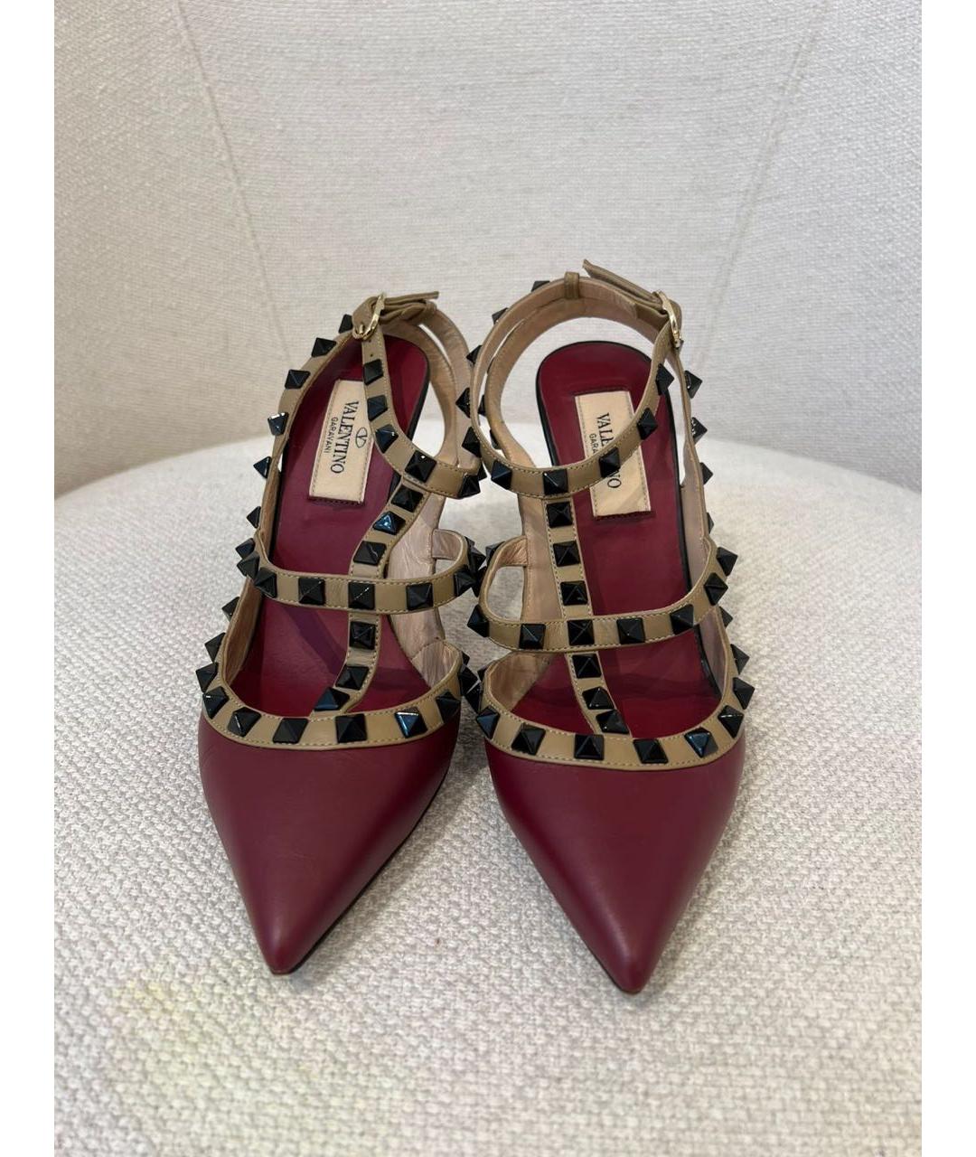 VALENTINO Бордовые кожаные туфли, фото 2